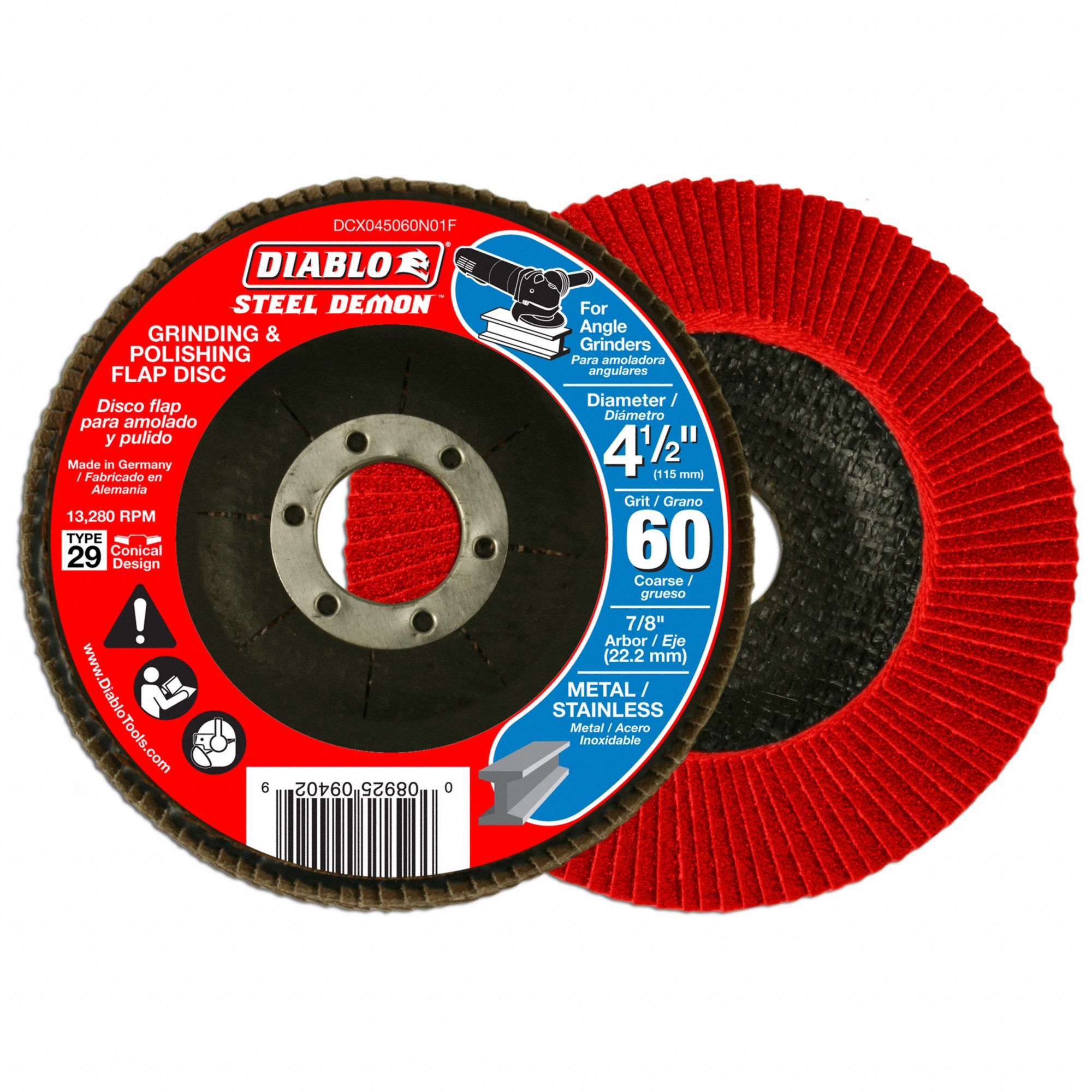 DIABLO, Grinding/Polishing Flap Disc,4-1/2