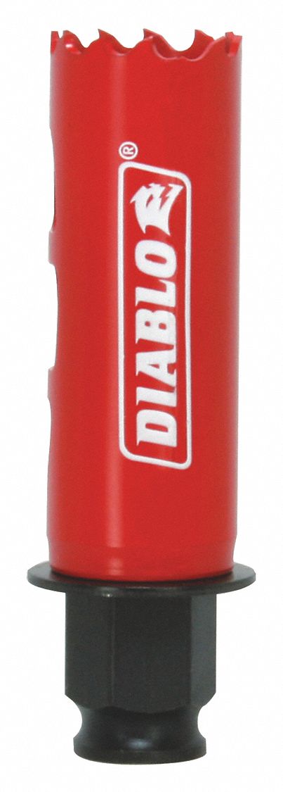 Hole Saw: 1 in Saw Dia., 4 Teeth per Inch, 2 3/8 in Max. Cutting Dp, Bi-Metal