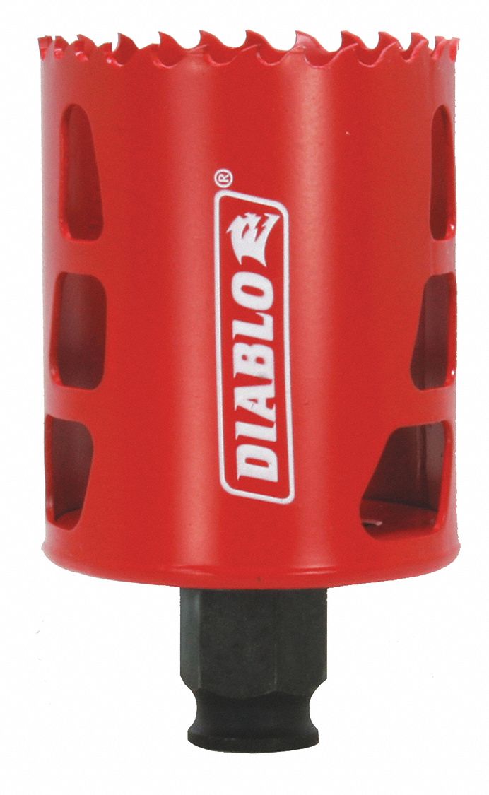 Hole Saw: 2 1/8 in Saw Dia., 4 Teeth per Inch, 2 3/8 in Max. Cutting Dp, Bi-Metal