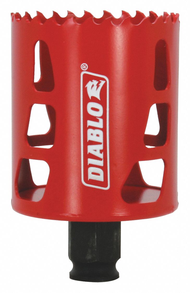 Hole Saw: 2 1/4 in Saw Dia., 4 Teeth per Inch, 2 3/8 in Max. Cutting Dp, Bi-Metal