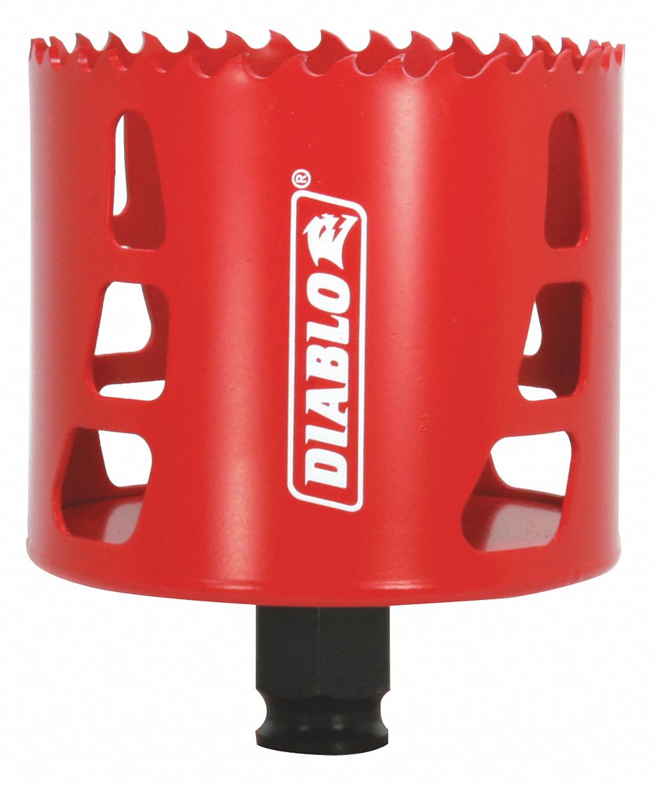 Hole Saw: 3 in Saw Dia., 4 Teeth per Inch, 2 3/8 in Max. Cutting Dp, Bi-Metal