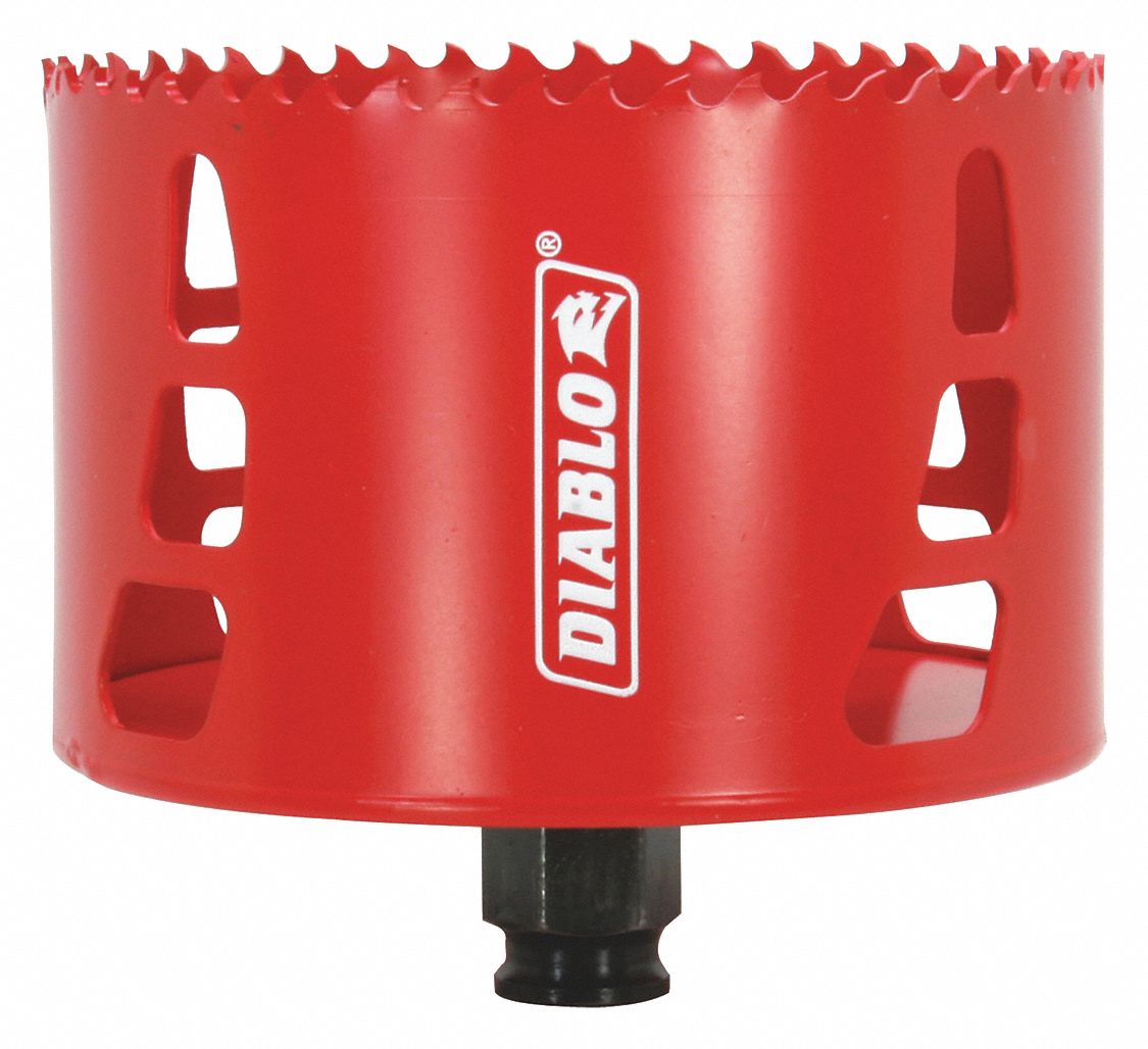 Hole Saw: 4 in Saw Dia., 4 Teeth per Inch, 2 3/8 in Max. Cutting Dp, Bi-Metal