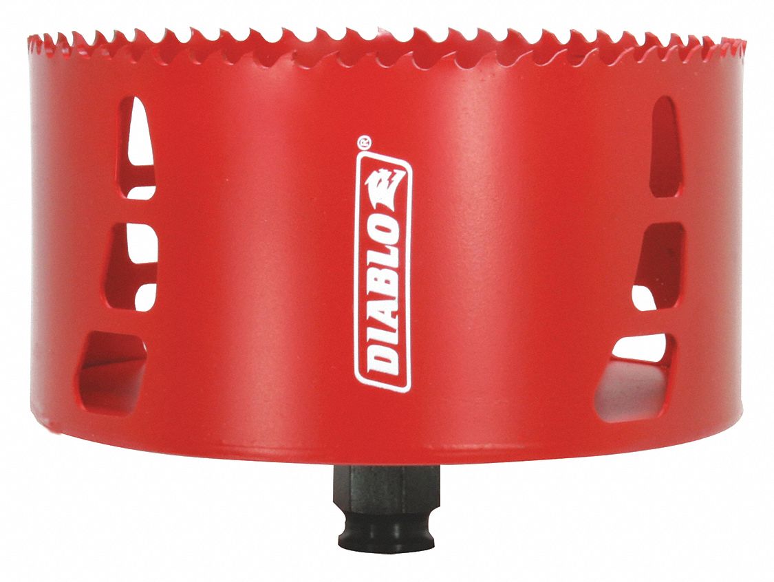 Hole Saw: 5 in Saw Dia., 4 Teeth per Inch, 2 3/8 in Max. Cutting Dp, Bi-Metal
