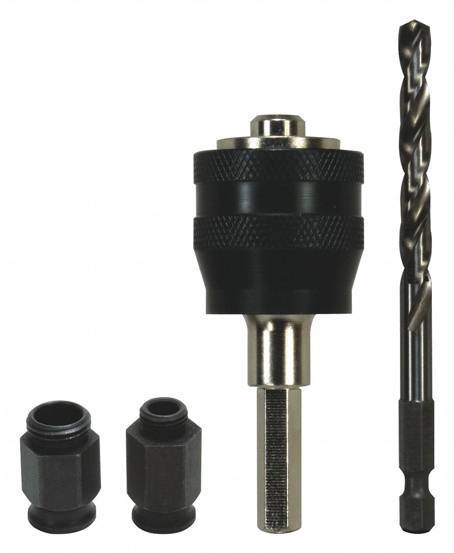 Hole Saw Arbor: Quick Change, Snap-Lock Plus™ Thread Size, Pilot Bit Included