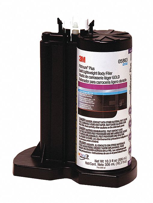 Plus Body Filler for DMS, 276 mL, PK6: Polyester, Purple, Aluminum/Fiberglass, 6 PK