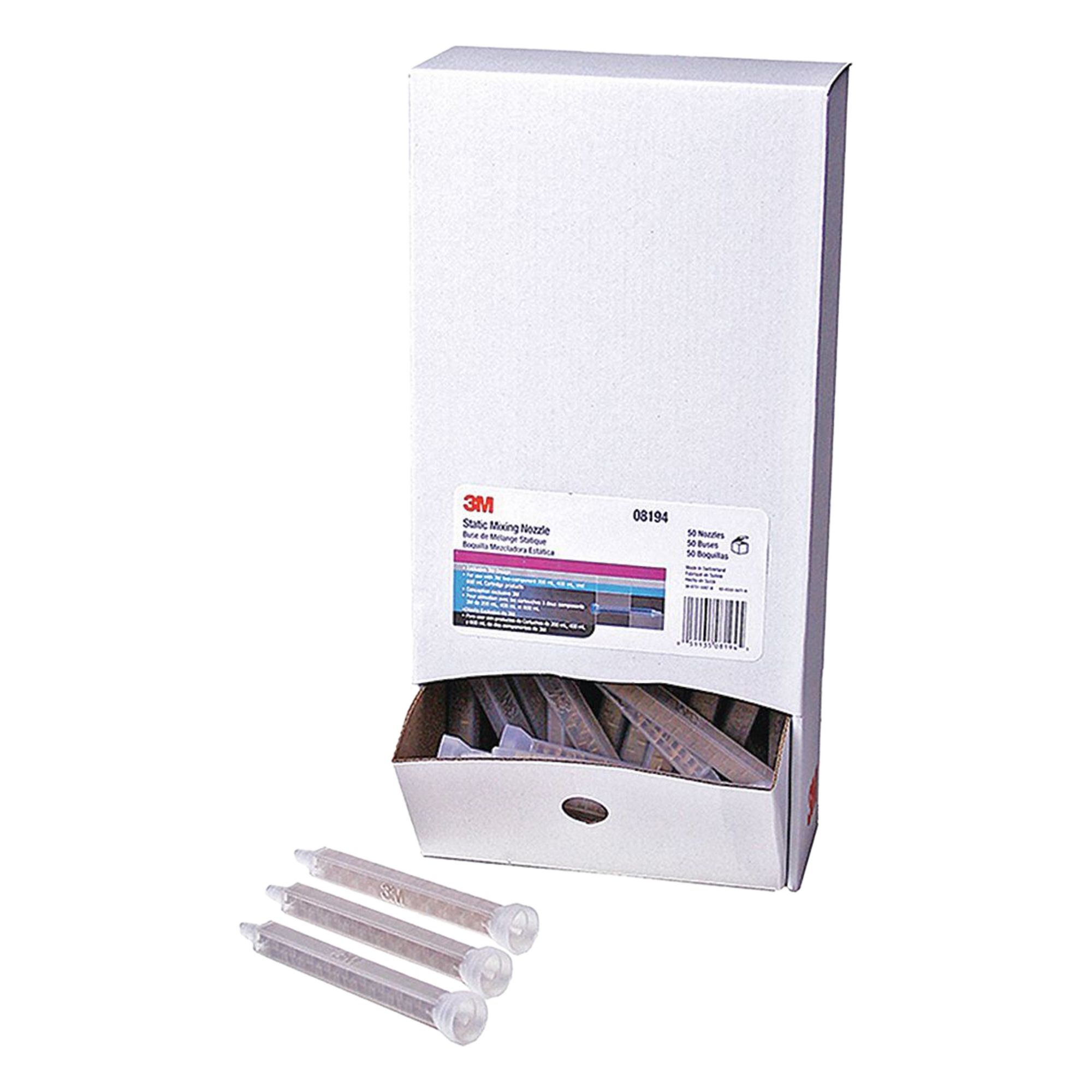 Static Mixing Nozzle: B Style, For 1:1/2:1 Mix Ratios, Gold, 5 in Long, Stepped Taper Tip, 300 PK
