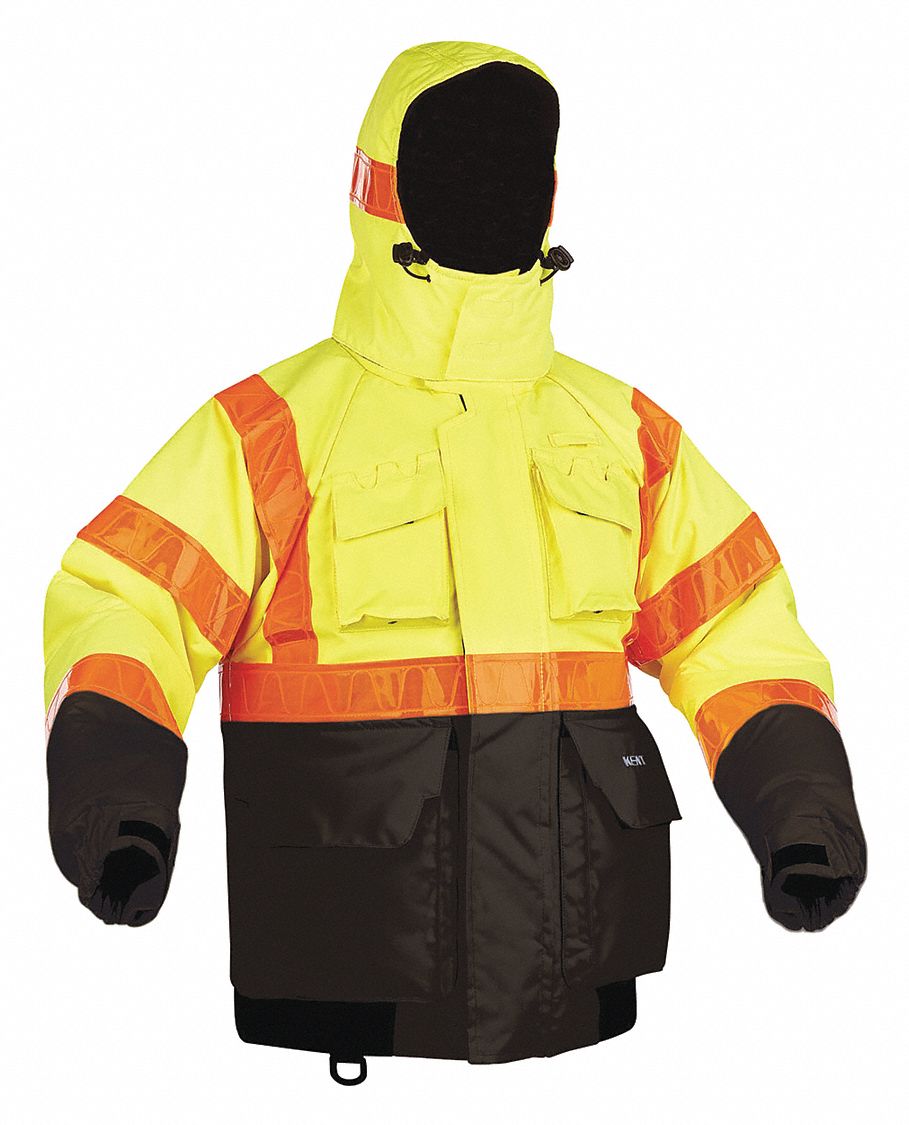 III, Foam, Flotation Jacket,Hi Vis,Deluxe,Hood,2XL 59ME92151800410