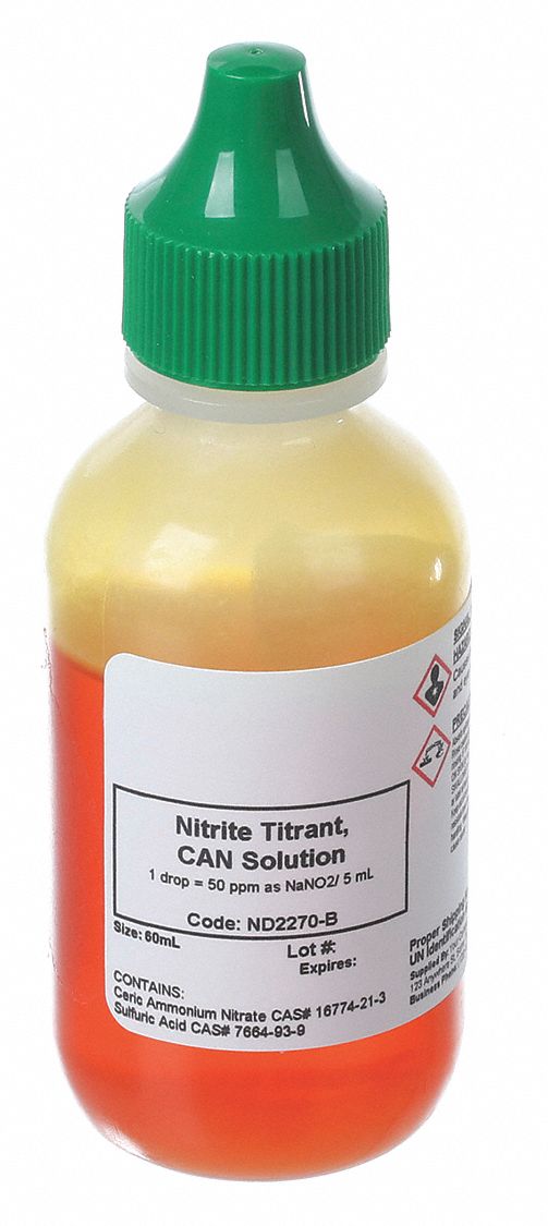 Nitrite Titrant,1 Drop -50ppm NaNO2/5mL - Grainger