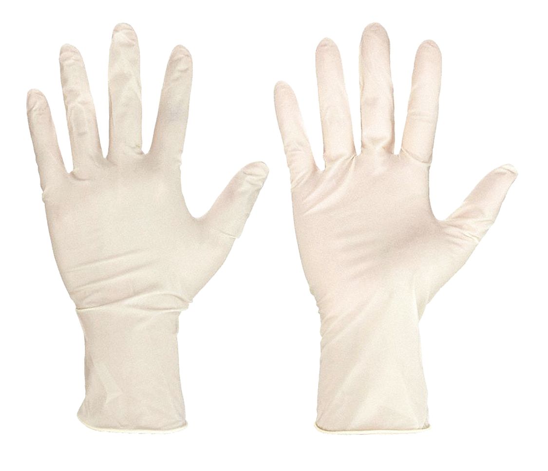 MCR SAFETY Natural Rubber Latex, Disposable Gloves, M, PowderFree, 5.0