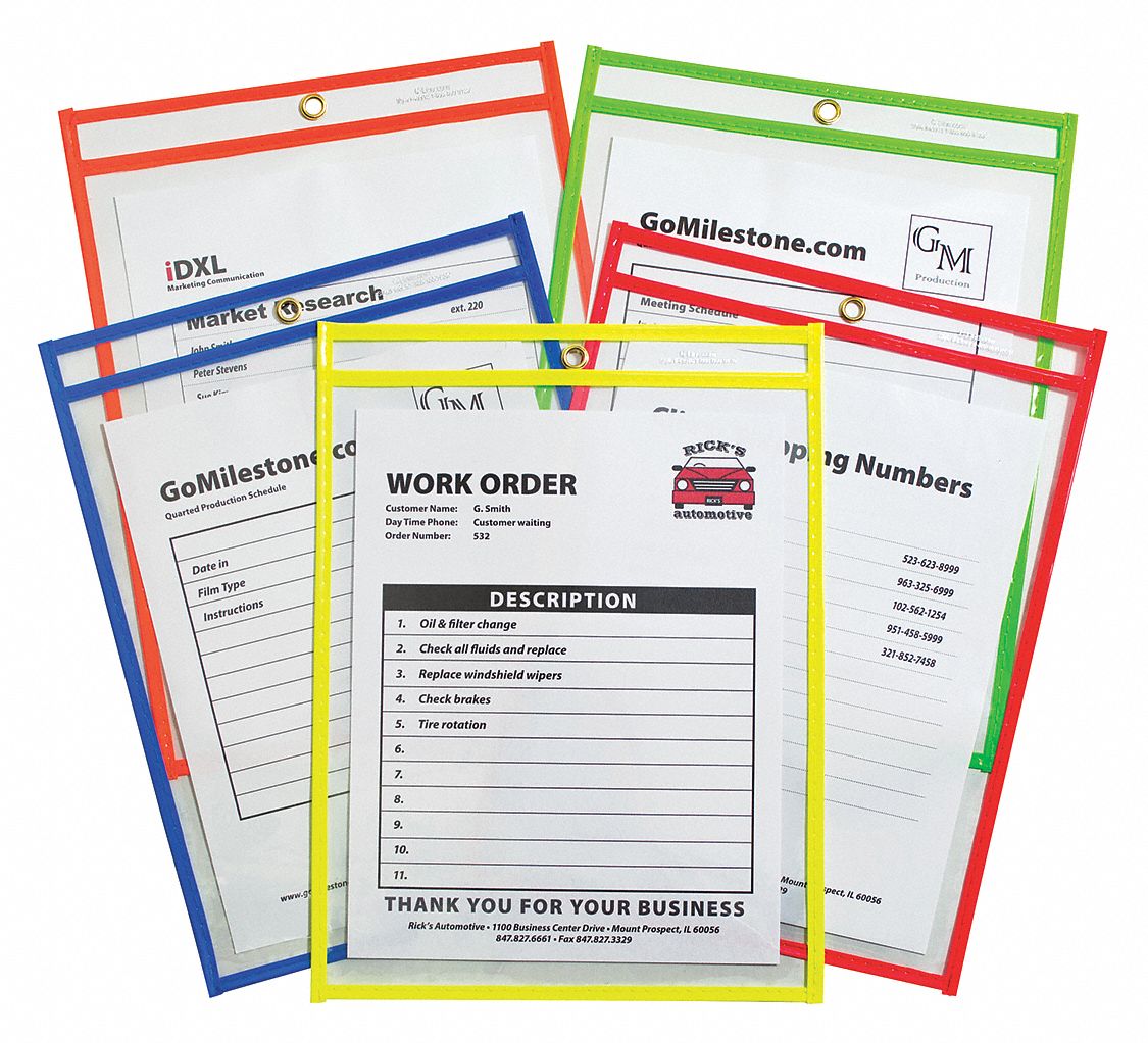 Shop Ticket Holder, Neon Color, 9x12", PK25