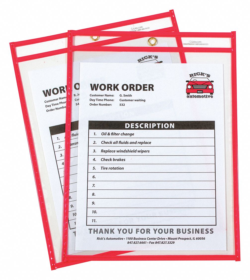 Shop Ticket Holder, Red, 9 x 12", PK15