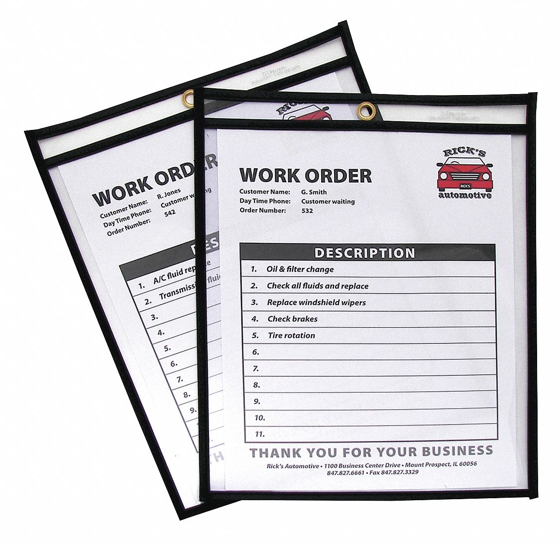 Shop Ticket Holders, Clear, 8 1/2x11", PK25