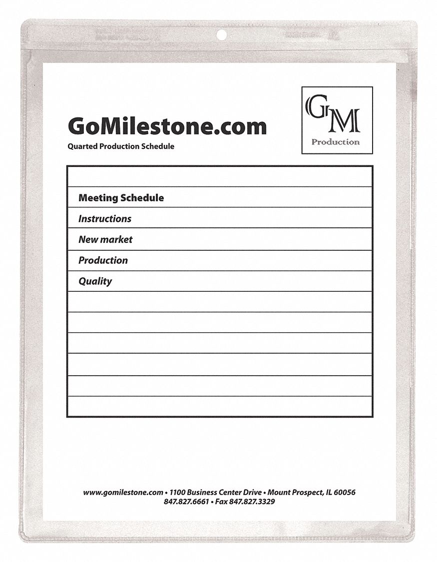 Shop Ticket Holder, Clear, 9 x 12", PK50