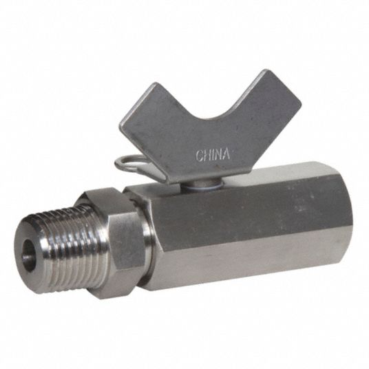 MIDWEST CONTROL Locking Ball Valve, 1/2" x 1/2" MPT, 316SS 59PX05MSMF50 Grainger