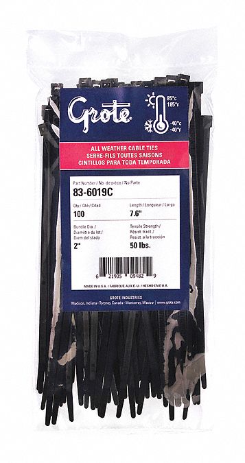 Numbered Zip Ties 100 pk