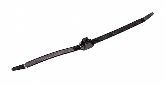 Dual Clamp Tie, Black, 12-3/4", 150lb., PK50