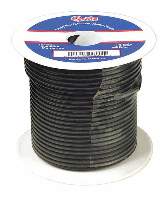 Primary Wire, 10 Gauge, Black, 100 ft.Spool