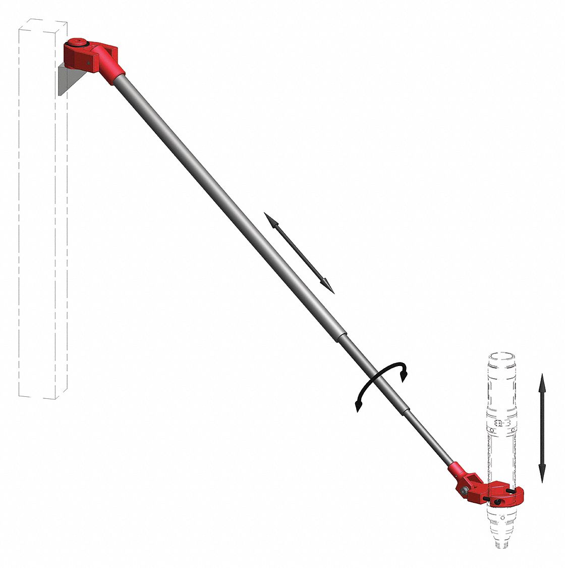 FLEXARM Torque Arm Telescopic, 37 3/8 in Max. Working Range, 40.6 Nm