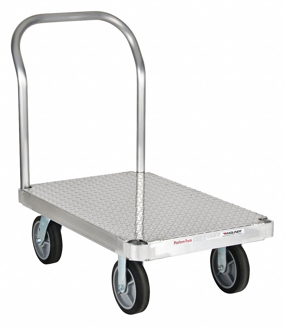 Aluminum-Deck Platform Truck: 2, 000 lb Load Capacity, 60 in x 30 in x 12-1/2 in, Solid