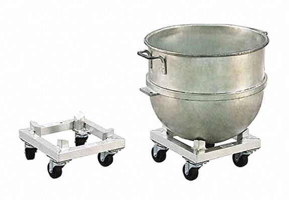 Bowl Dolly: 800 lb Max Load Capacity, 7 1/2 in Overall Ht, 14 in Overall Wd