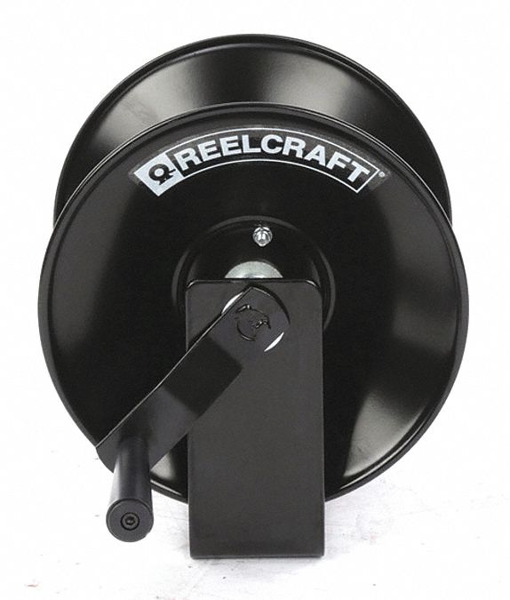 HAND CRANK HOSE REEL: 50 FT (⅜ IN I.D.), 10 ½ IN L X 16¾ IN W X 11½ IN H, BRASS