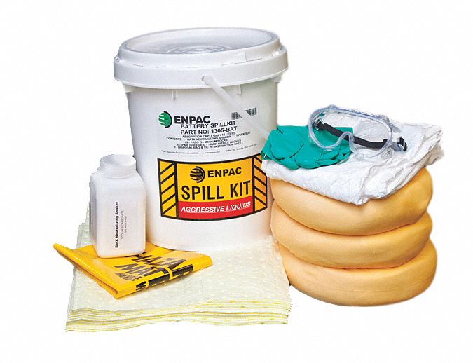 Battery Acid Spill Kit, 5 gal., 13x13x17"