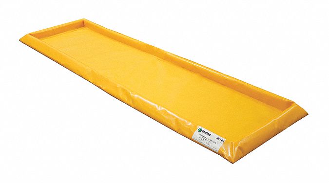 WORKSTATION SPILLPAL, 8 FT X 2 IN X 3 IN, 8 FT X 24 IN X 3 IN, PVC, YELLOW, FOR 4 DRUMS