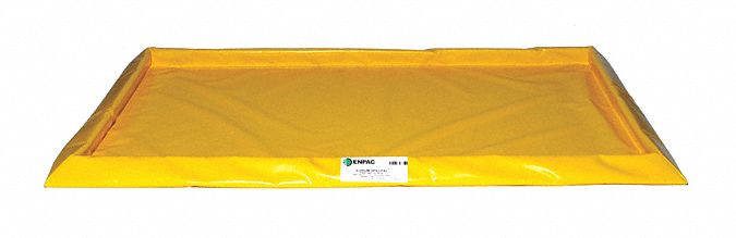 WORKSTATION SPILLPAL, 6 FT X 4 IN X 3 IN, 6 FT X 48 IN X 3 IN, PVC, YELLOW, FOR 6 DRUMS