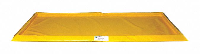 WORKSTATION SPILLPAL, 8 FT X 4 IN X 3 IN, 8 FT X 48 IN X 3 IN, PVC, YELLOW, FOR 8 DRUMS