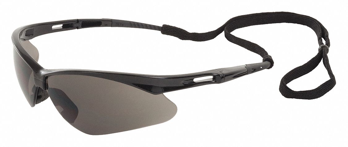 Safety Glasses, Black Frame, Gray