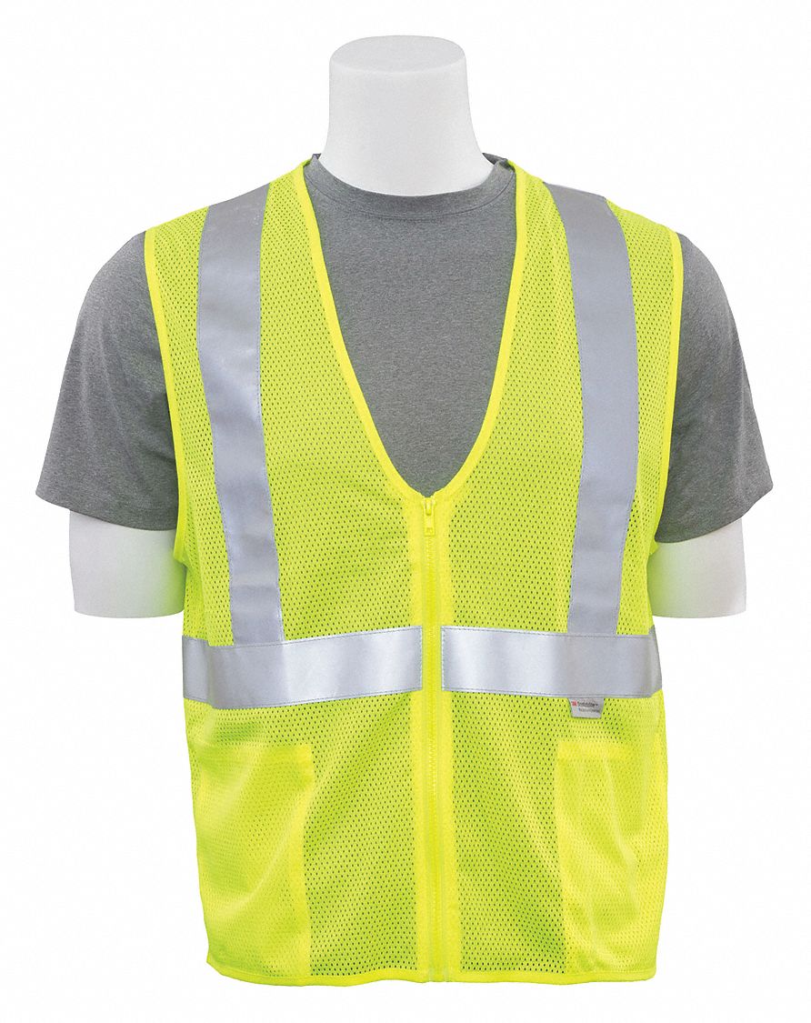 Safety Vest, Hi-Viz, Reflective, Lime, XL