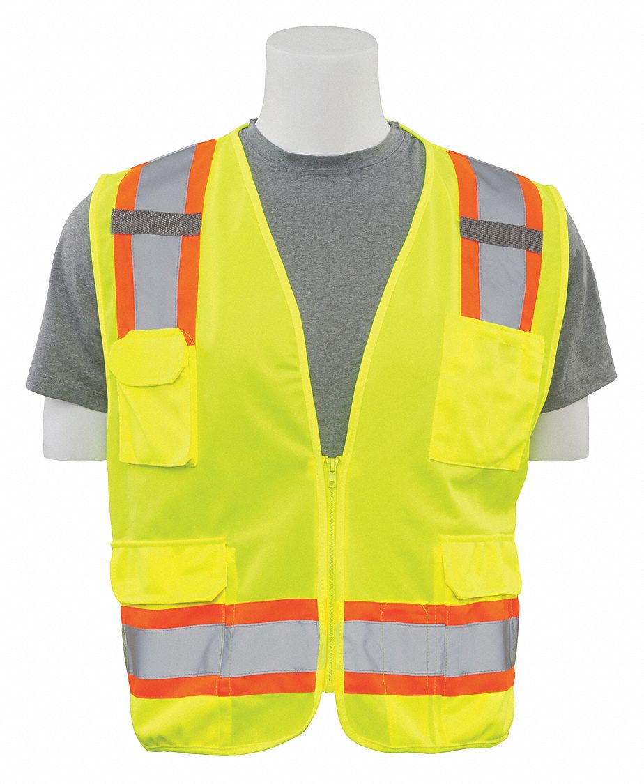 Safety Vest, ANSI, Hi-Viz, Lime, M