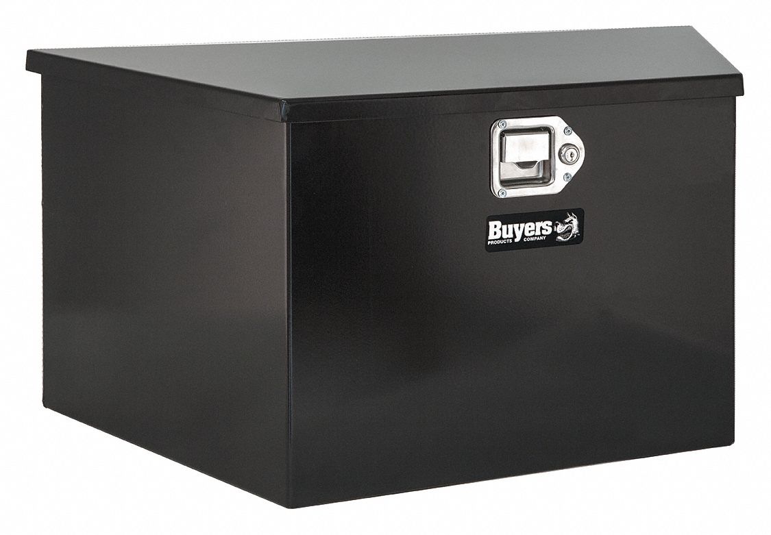Trailer Tongue Box: Steel, Black, 15 in Overall Dp, 16 3/8 in Overall Ht, Smooth
