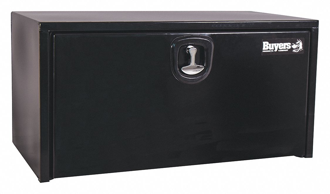 Underbody Truck Box: Underbody Truck Box, Single Drop-Down Door Door, Black, Steel