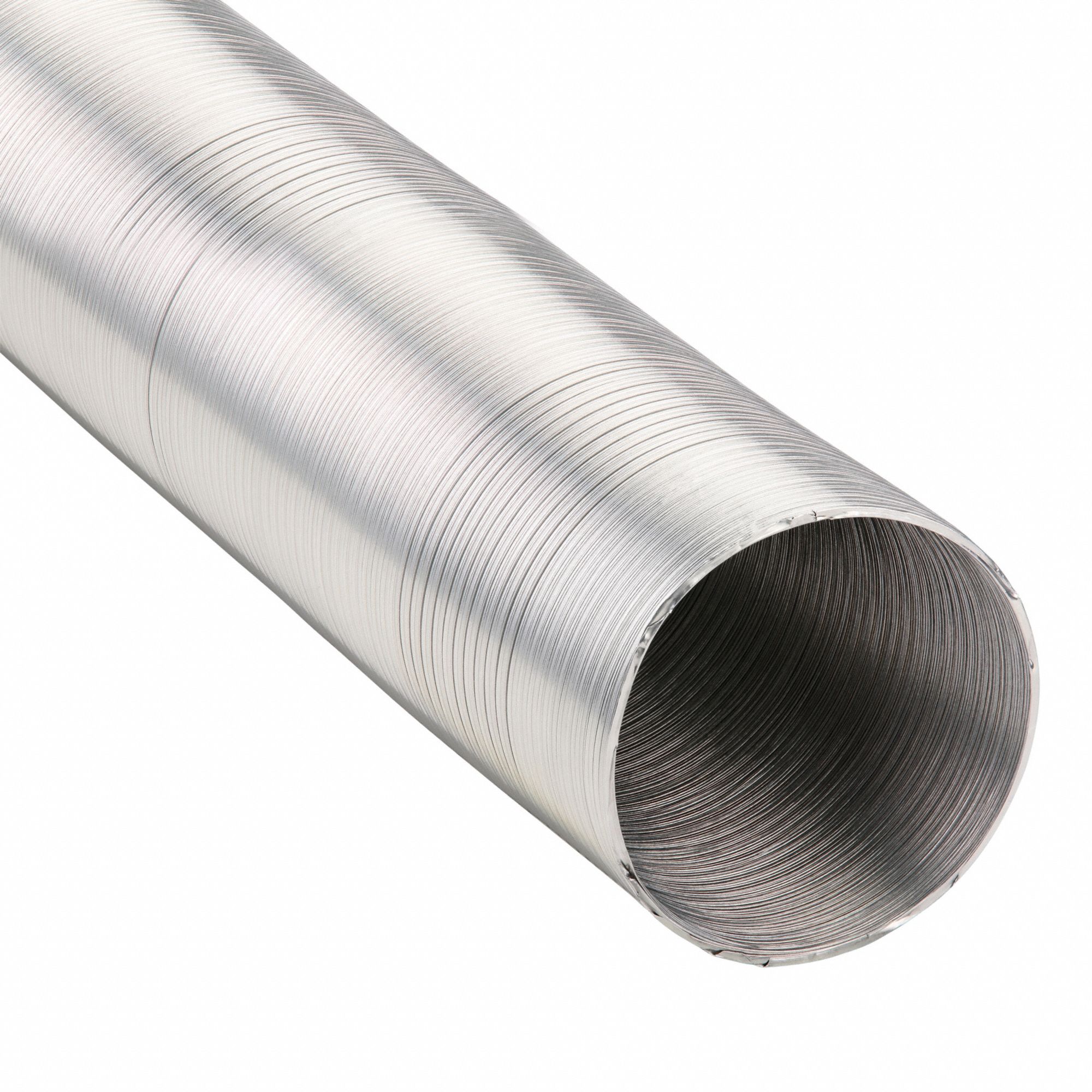 Flexible Duct: 7 in Dia, 15 ft Lg, 0.05% Vapor Trans, Aluminum, 500°F Max Temp, Aluminum