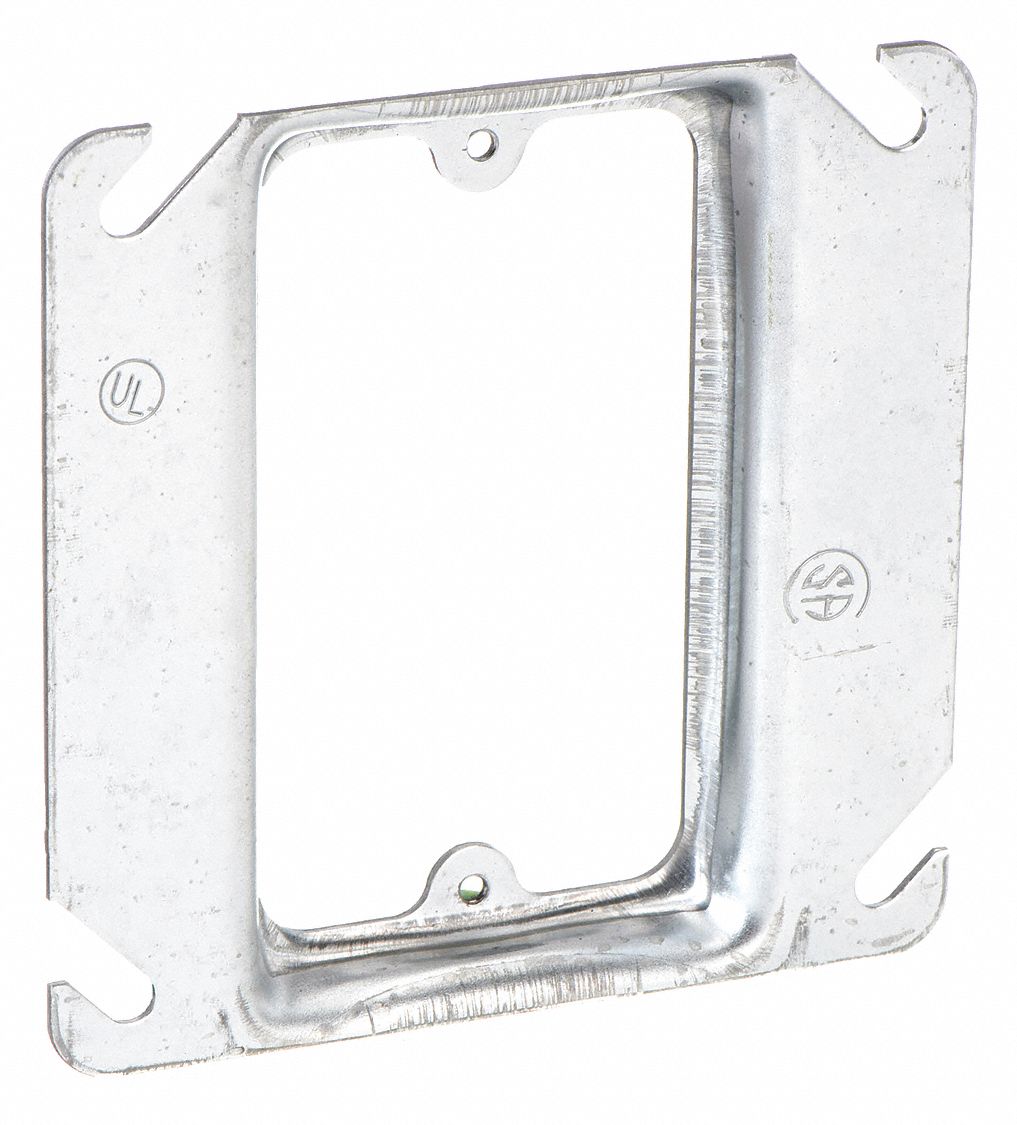 PLASTER RING, ½ IN RAISED H, STEEL, 0.5 IN OVERALL L, 4 IN OVERALL W