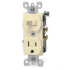 SWITCH/RECEPTACLE IVORY SP 15A 125V