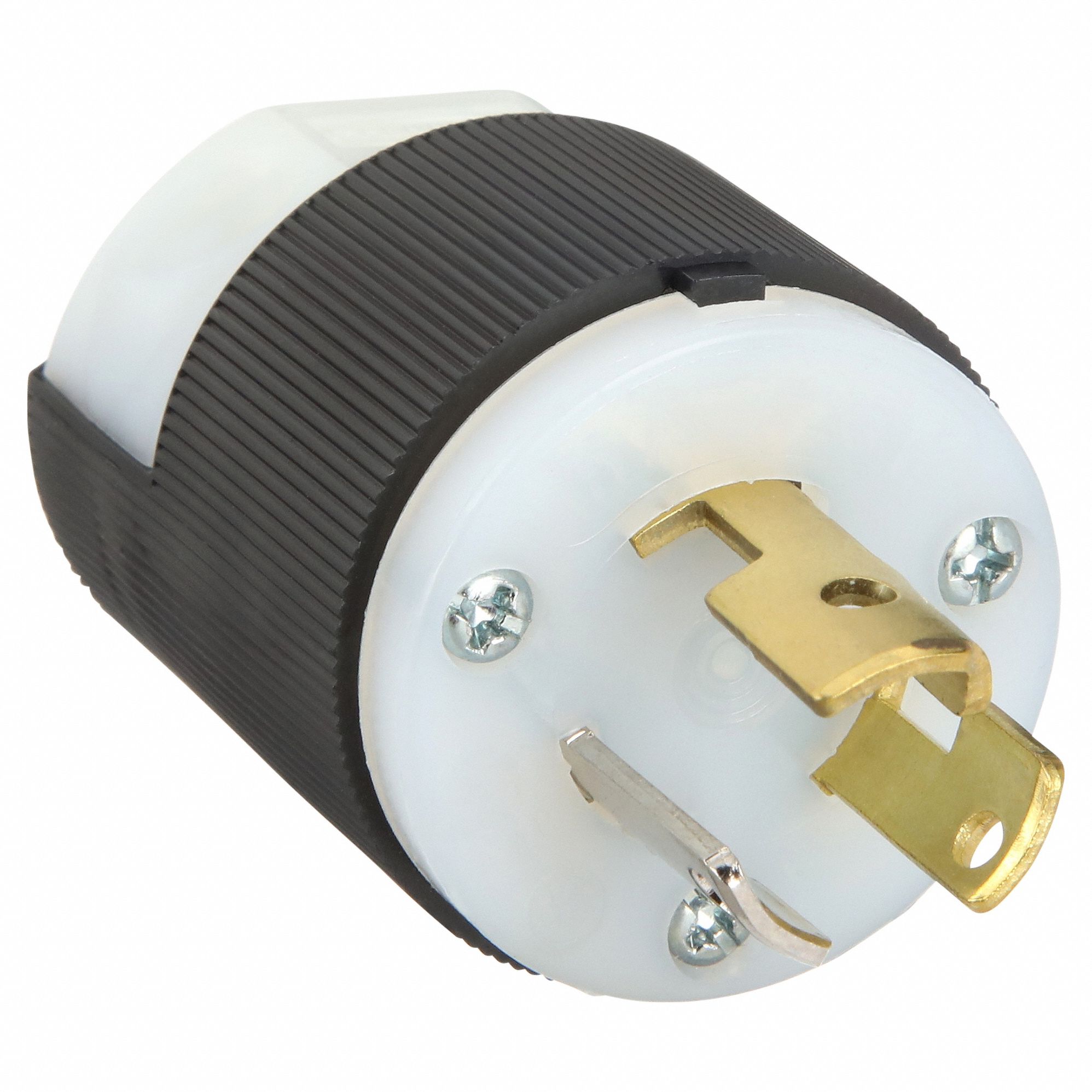 LOCKING PLUG, L5-15P, 125V AC, 15 A, 2 POLES, BLACK/WHITE, SCREW TERMINALS, L5-15