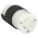 LOCKING CONNECTOR, L5-15R, 15 A, 125V AC, 2 POLES, BLACK/WHITE, SCREW TERMINALS, L5-15