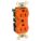 RECEPTACLE, DUPLEX, 5-15R, 125V AC, 15 A, ORANGE, 2 POLE/3 WIRE, SCREW TERMINALS