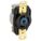 LOCKING RECEPTACLE, L6-30R, 30 A, 250V AC, BLACK, 2 POLES, SCREW TERMINALS