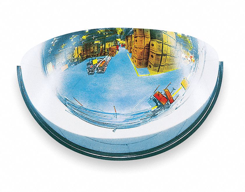 BROSSARD Half Dome Mirror, 180° Viewing Angle, 18" Diameter 5A125
