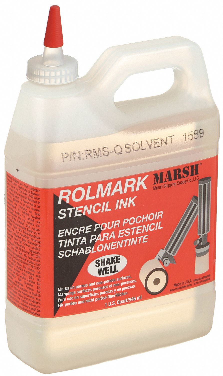Marsh Rolmark Stencil Ink Quart/White American Made From, 50 OFF