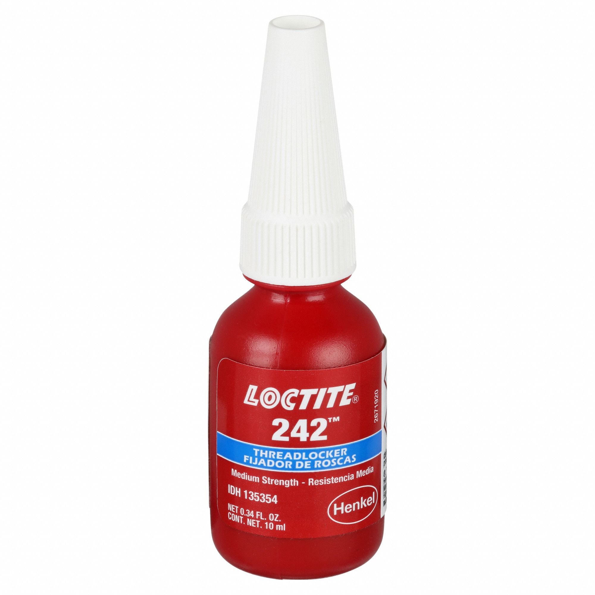 LOCTITE, 242, Blue, Medium-Strength Threadlocker - 5A228|135354