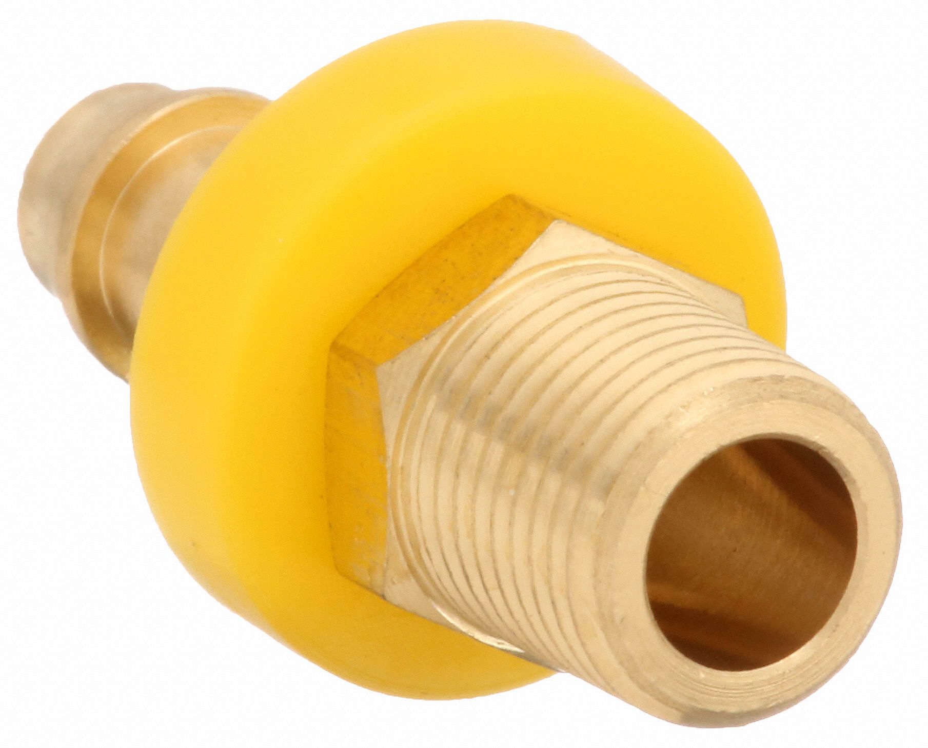 GRAINGER APPROVED PushOn Hose Fitting, Fitting Material Brass x Brass, Fitting Size 1/4 in x 1/
