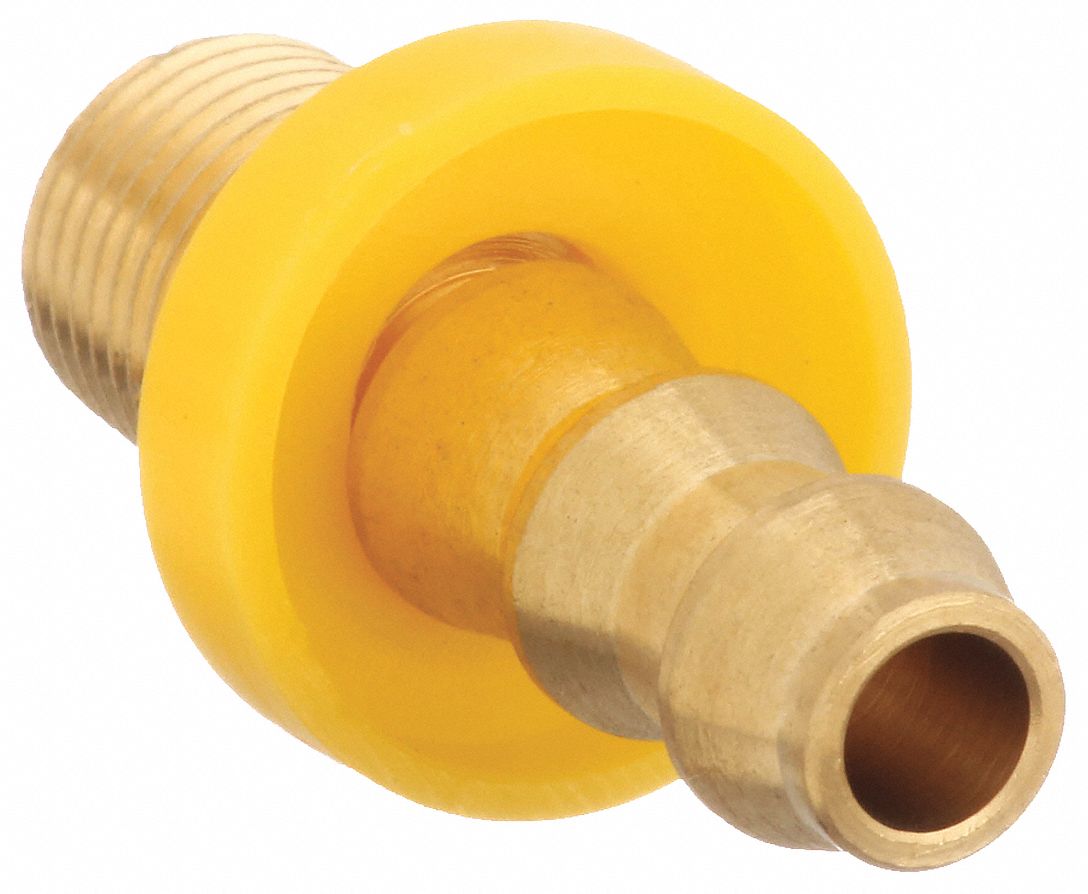 PUSH-ON HOSE FITTING, HOSE BARB X NPT, ¼ X ⅛ IN FITTING, MALE X MALE, RIGID, STRAIGHT