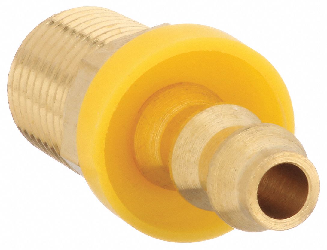 PUSH-ON HOSE FITTING, HOSE BARB X NPT, ¼ X ¼ IN FITTING, MALE X MALE, RIGID, STRAIGHT