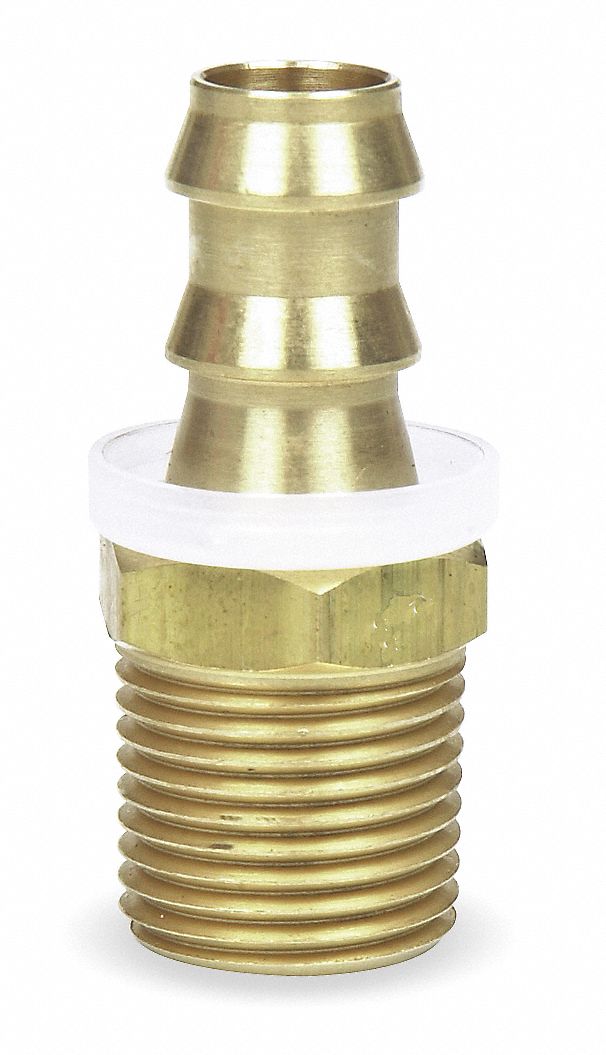 GRAINGER APPROVED PushOn Hose Fitting, Fitting Material Brass x Brass