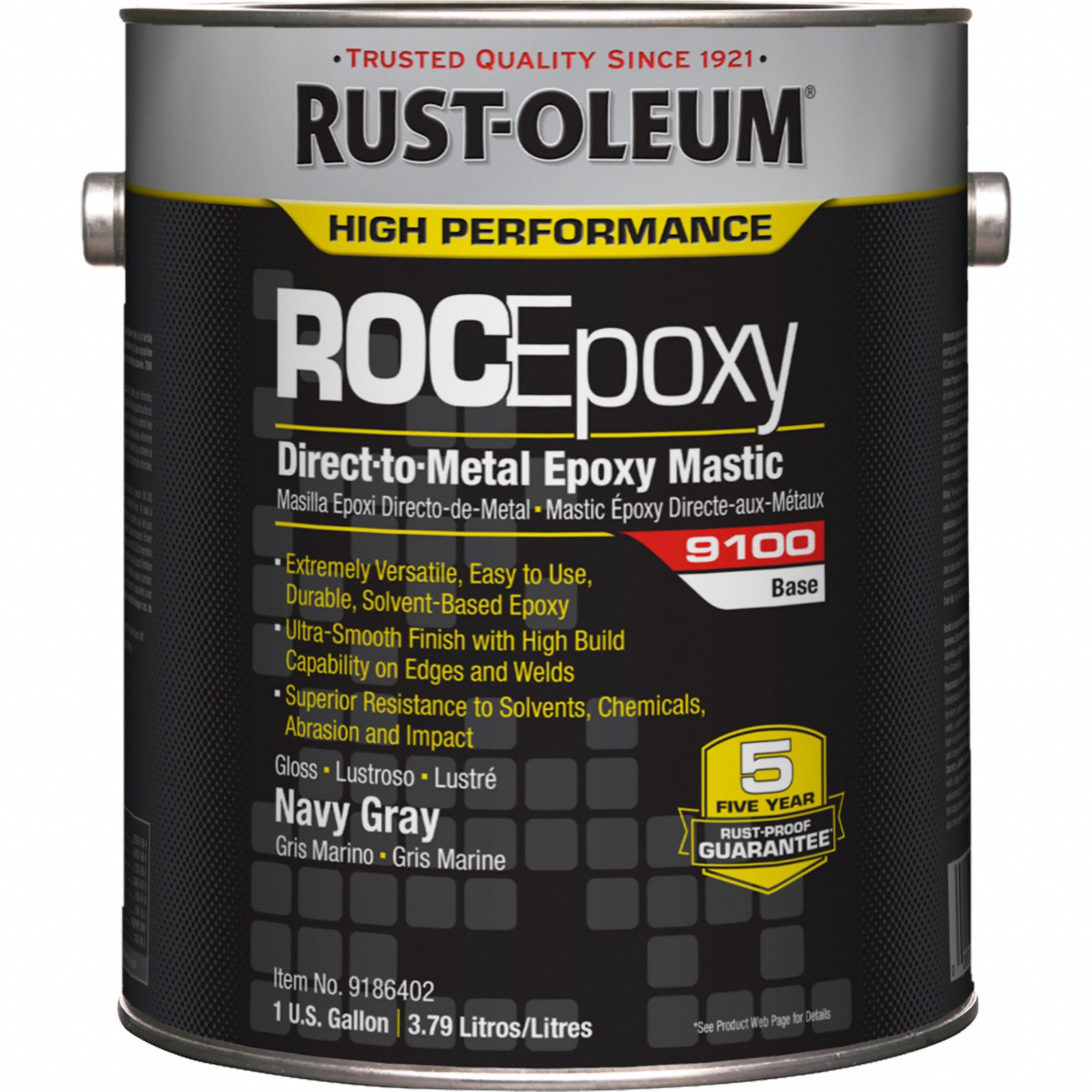 Rust-Oleum Epoxy Mastic Coating Navy Gray 9186402 Size 1 Gal