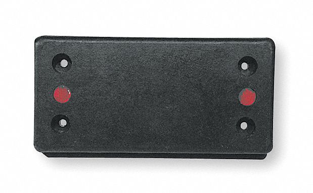DOCK BUMPER, RECTANGULAR, 1⅞ IN ACCESS HOLE DIA, 4 MOUNTING HOLES, 2 1½ IN DIA REFLECTORS
